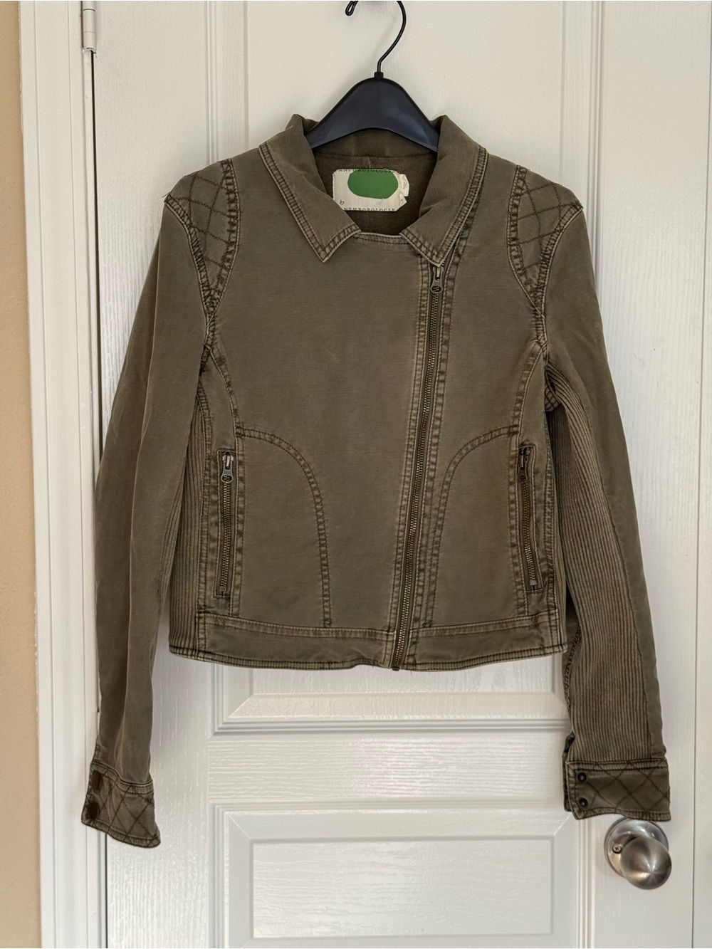 Anthropologie Marrakech Halen Moto Jacket in Bottlegreen Evereve